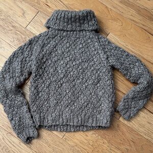 Vivienne Tam Charcoal Textured Turtleneck Sweater